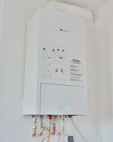 gas hot water cylinder system inside a home